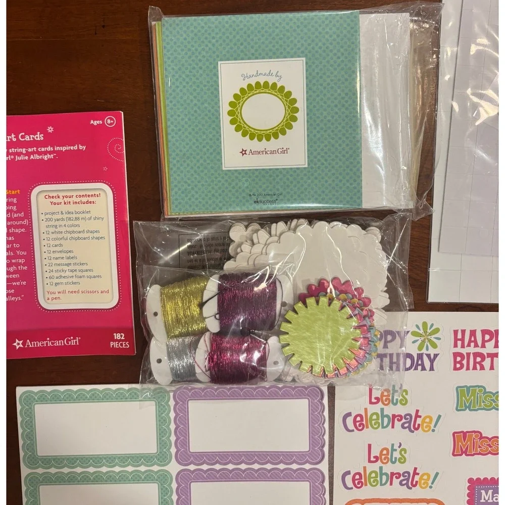 American Girl Crafts String Art Cards Julie Albright Kit 182 Pieces New Open Box